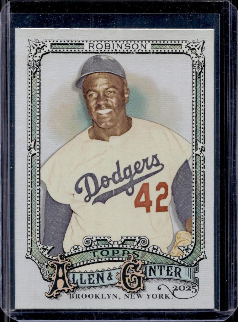 JACKIE ROBINSON 2025 TOPPS ALLEN AND GINTER SILVER HOLOFOIL: NEAR MINT OR BETTER CONDITION