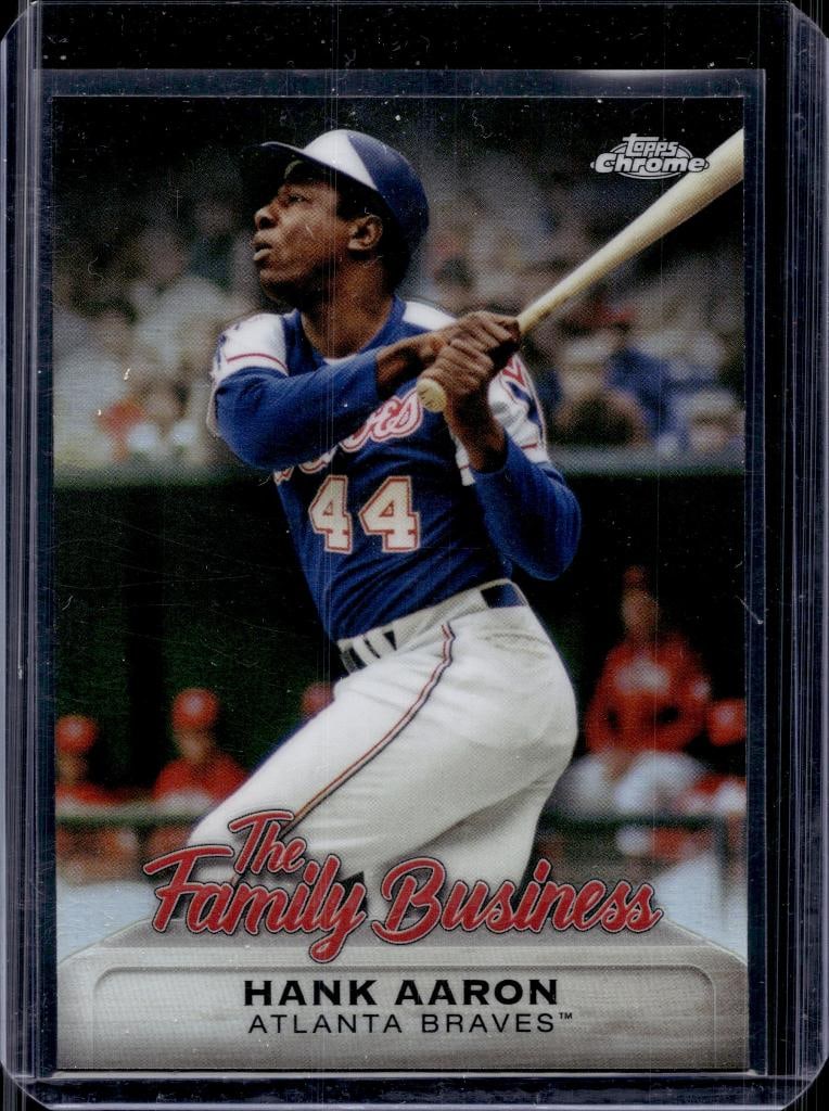 HANK AARON 2019 TOPPS CHROME FAMILY BUSINESS REFRACTOR INSERT: NEAR MINT OR BETTER CONDITION