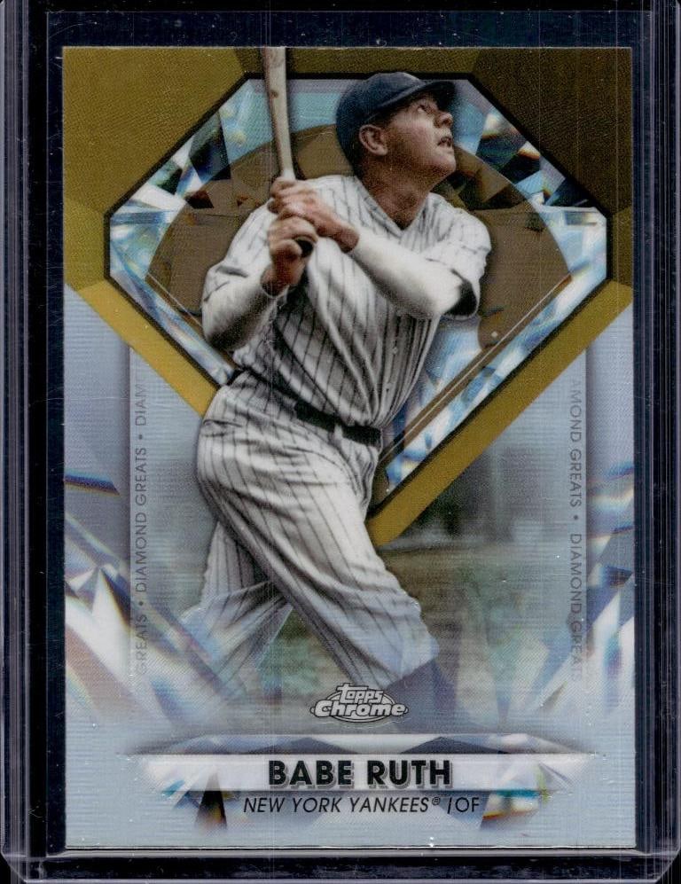 BABE RUTH 2022 TOPPS CHROME DIAMOND GOLD REFRACTOR: NEAR MINT OR BETTER CONDITION