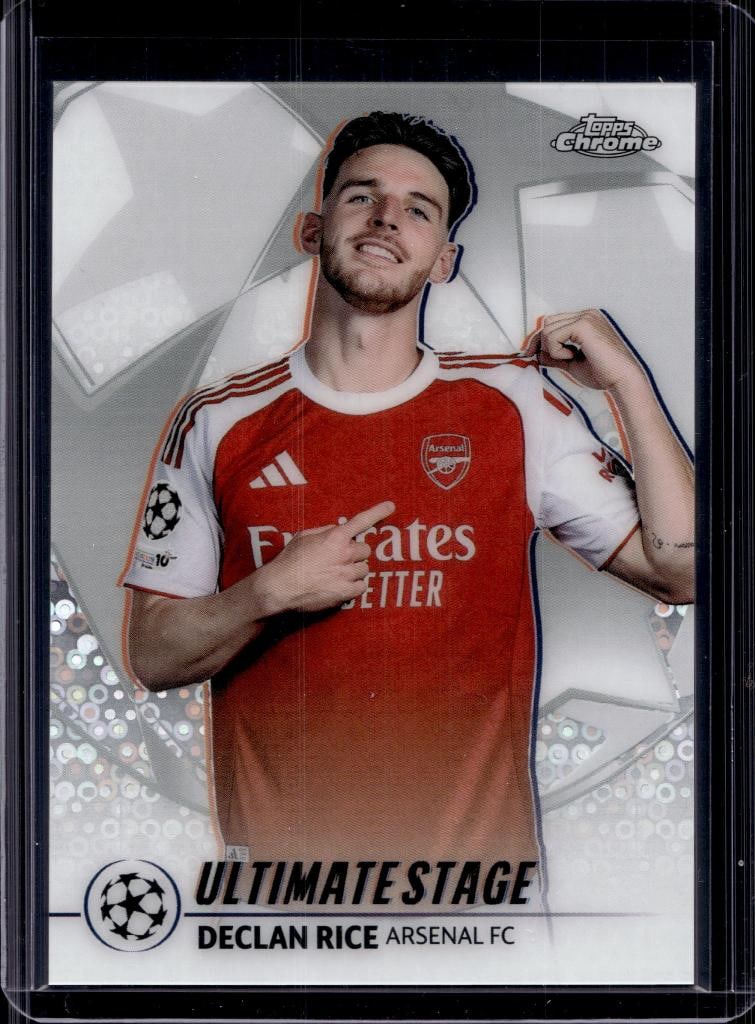DECLAN RICE 2025-26 TOPPS CHROME UEFA CHAMPIONS ULTIMATE STAGE REFRACTOR: NEAR MINT OR BETTER CONDITION
