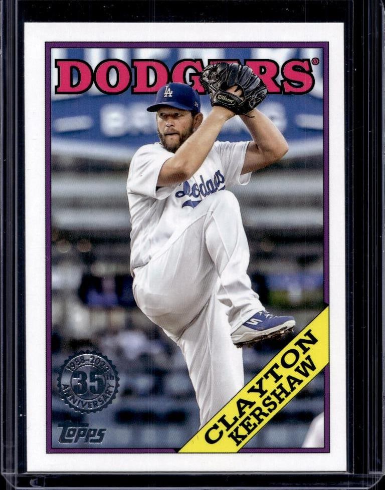 CLAYTON KERSHAW 2023 TOPPS 1988 RETRO INSERT: NEAR MINT OR BETTER CONDITION