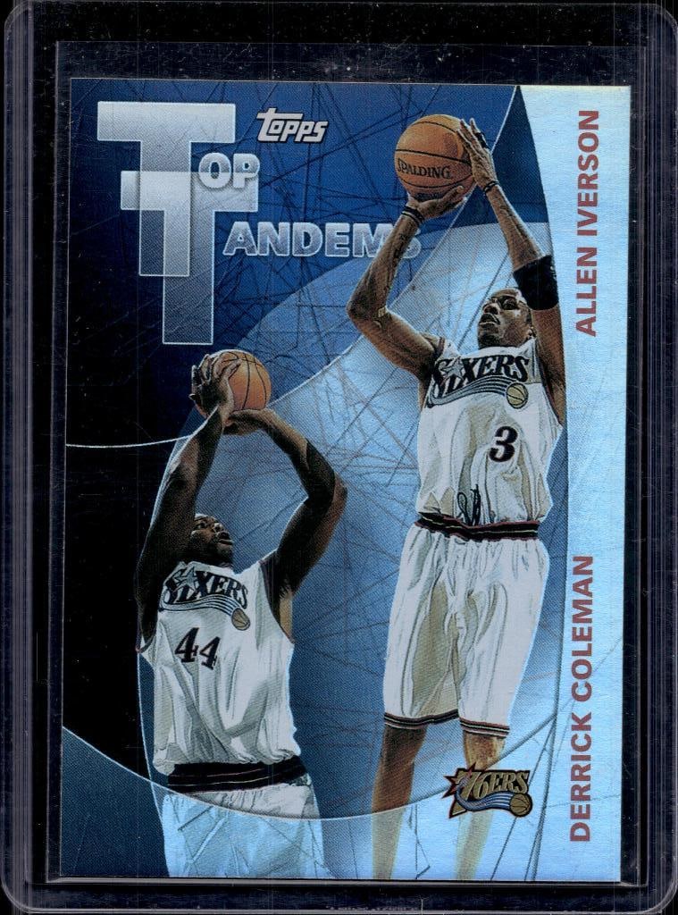 ALLEN IVERSON DERRICK COLEMAN 2002-03 TOPPS TOP TANDEMS INSERT: NEAR MINT OR BETTER CONDITION