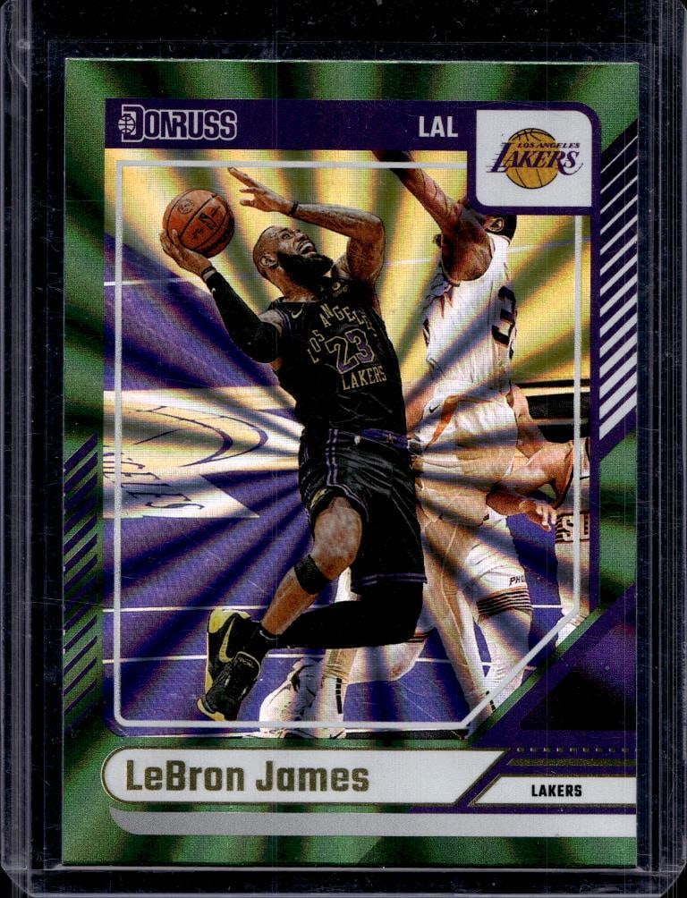 LEBRON JAMES 2024-25 DONRUSS GREEN FLOOD: NEAR MINT OR BETTER CONDITION