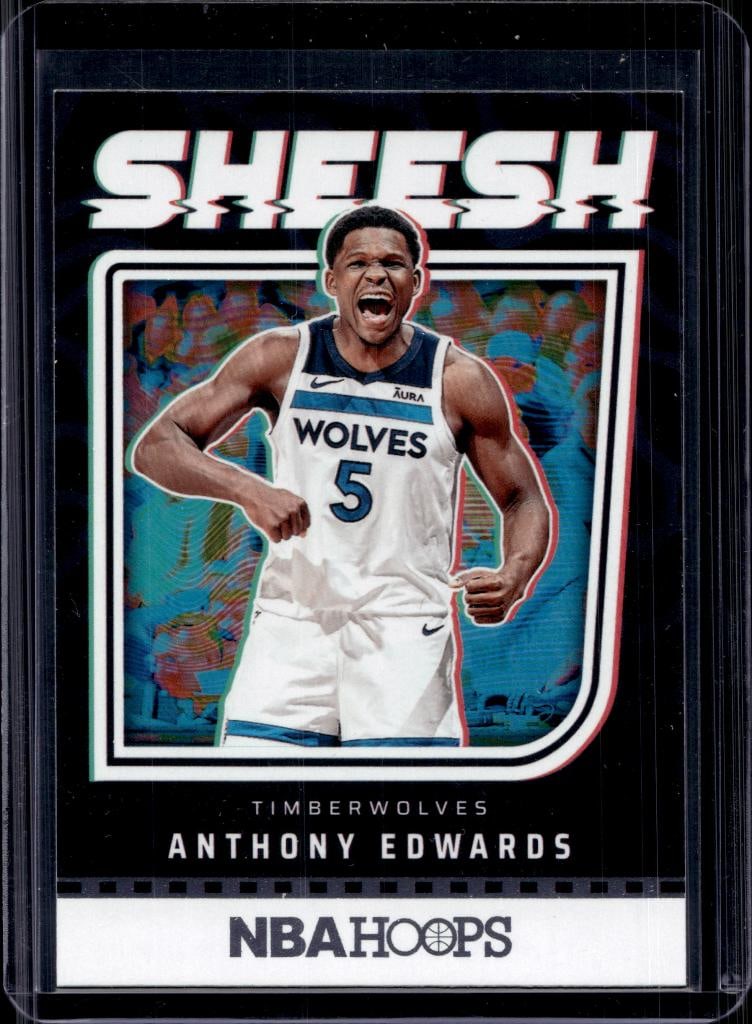 ANTHONY EDWARDS 2024-25 HOOPS SHEESH INSERT: NEAR MINT OR BETTER CONDITION