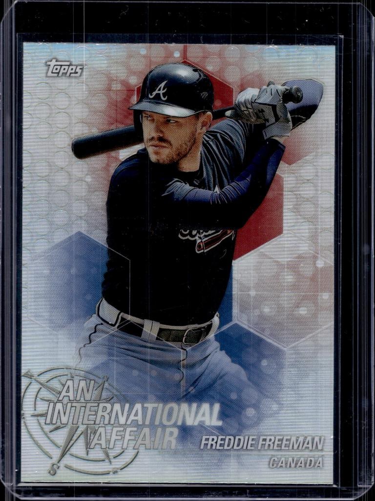 FREDDIE FREEMAN 2018 TOPPS CHROME INTERNATIONAL AFFAIR REFRACTOR INSERT: NEAR MINT OR BETTER CONDITION