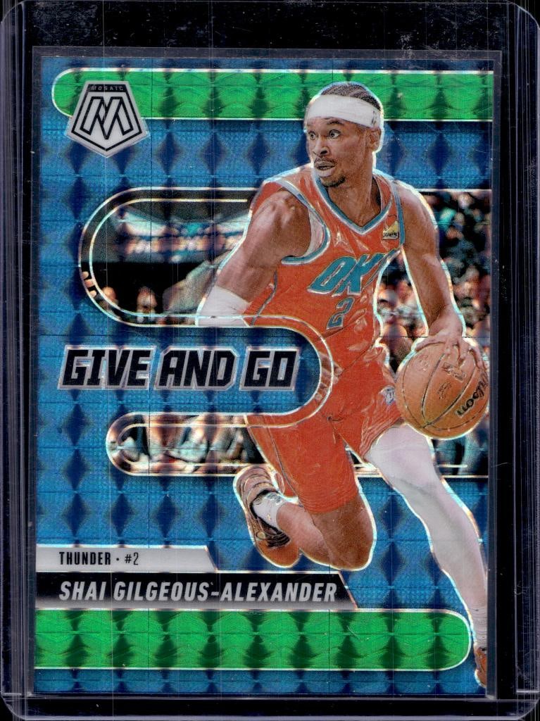 SHAI GILGEOUS ALEXANDER 2024-25 PANINI MOSAIC GIVE AND GO GREEN PRIZM: NEAR MINT OR BETTER CONDITION