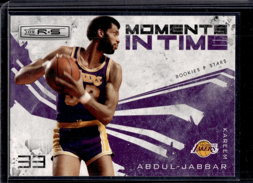 KAREEM ABDUL JABBAR 2009-10 ROOKIES AND STARS MOMENTS IN TIME INSERT: NEAR MINT OR BETTER CONDITION