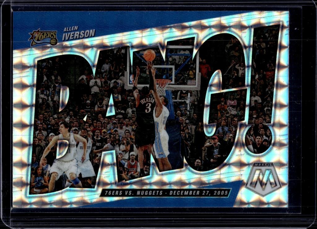 ALLEN IVERSON 2021-22 PANINI MOSAIC BANG SILVER PRIZM: NEAR MINT OR BETTER CONDITION