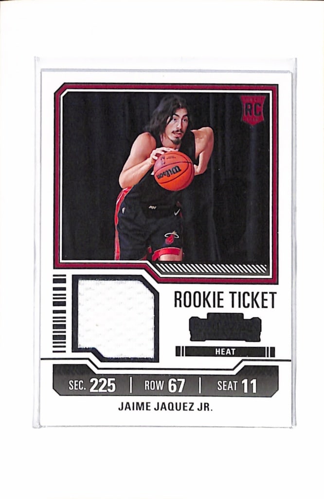 JAIME JAQUEZ JR 2023-24 PANINI CONTENDERS JERSEY ROOKIE CARD: NEAR MINT OR BETTER CONDITION