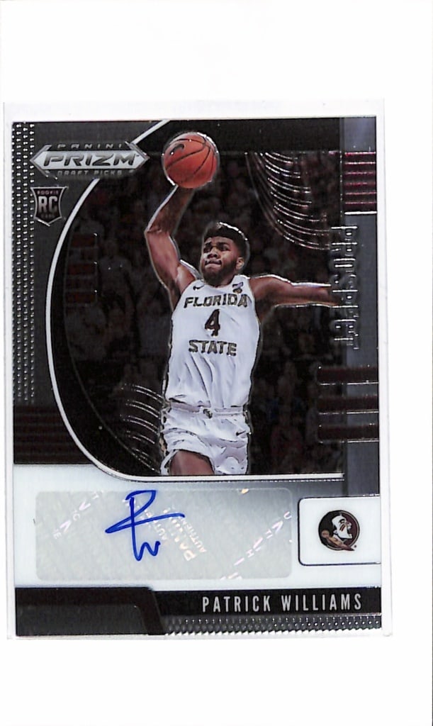 PATRICK WILLIAMS 2020 PANINI PRIZM DRAFT AUTOGRAPH ROOKIE CARD: NEAR MINT OR BETTER CONDITION