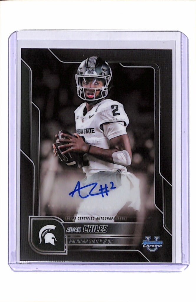 AIDAN CHILES 2025 BOWMAN CHROME U NIL AUTOGRAPH ROOKIE CARD: NEAR MINT OR BETTER CONDITION