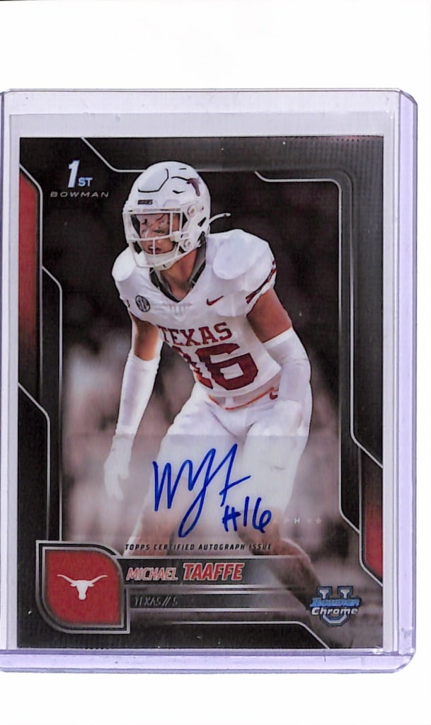 MICHAEL TAAFFE 2025 BOWMAN CHROME U NIL AUTOGRAPH ROOKIE CARD: NEAR MINT OR BETTER CONDITION
