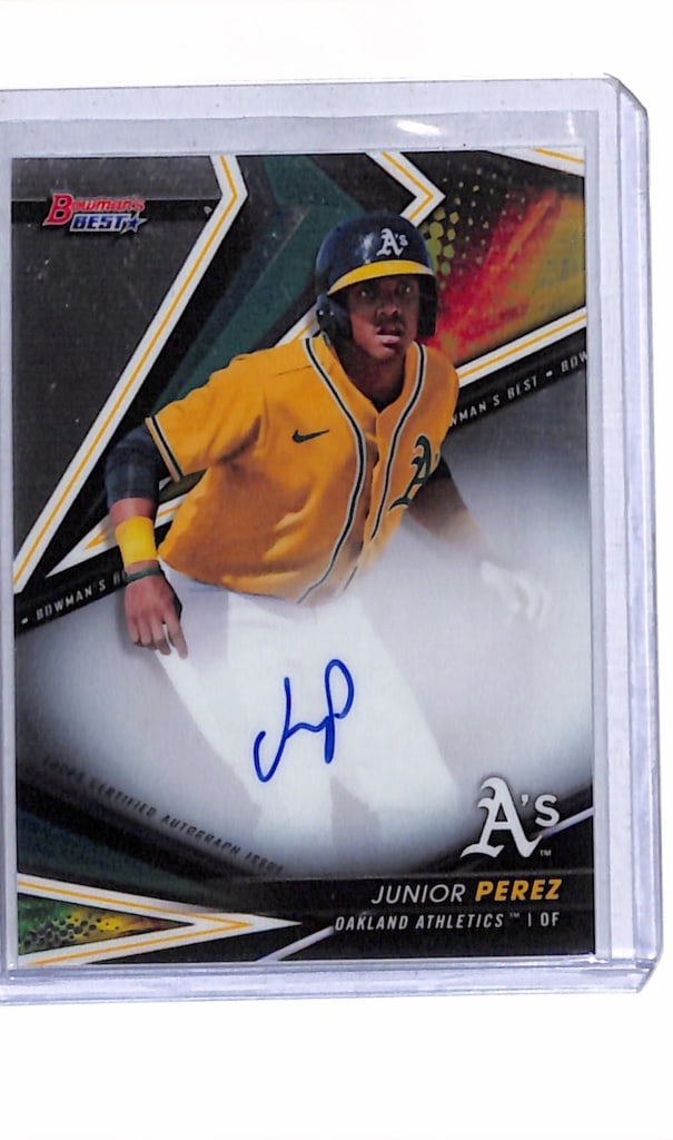 JUNIOR PEREZ 2022 BOWMANS BEST AUTOGRAPH ROOKIE CARD: NEAR MINT OR BETTER CONDITION