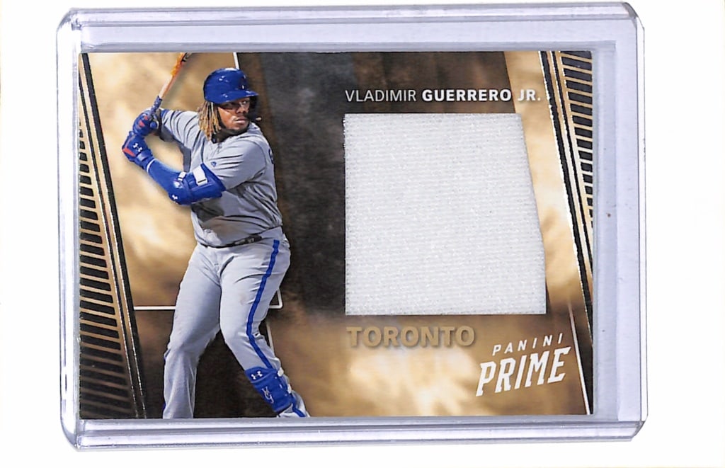 VLADIMIR GUERRERO JR 2019 PANINI PRIZM GAME USED JERSEY CARD: NEAR MINT OR BETTER CONDITION