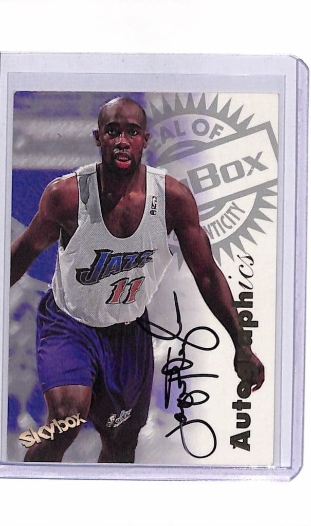 JACQUE VAUGHN 1997-98 SKYBOX AUTOGRAPHICS AUTOGRAPH CARD: NEAR MINT OR BETTER CONDITION
