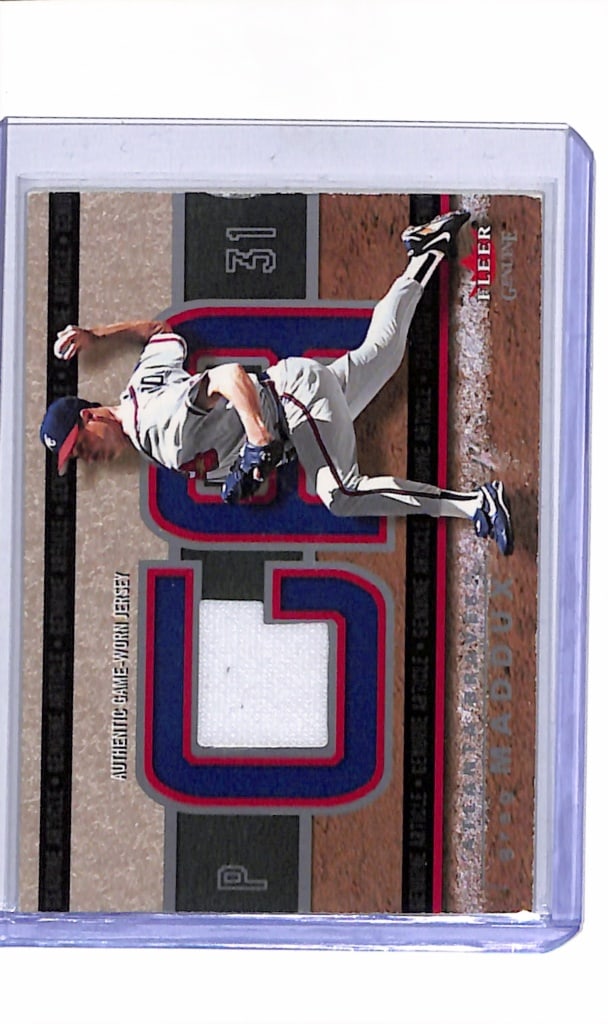 GREG MADDUX 2003 FLEER GENUINE GAME USED JERSEY CARD: NEAR MINT OR BETTER CONDITION
