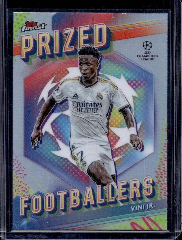 VINI JR 2024-25 TOPPS FINEST UEFA PRIZED FOOTBALLERS REFRACTOR: NEAR MINT OR BETTER CONDITION