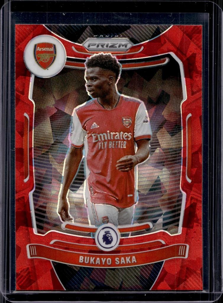 BUKAYO SAKA 2021-22 PANINI PRIZM PREMIER LEAGUE RED ICE PRIZM: NEAR MINT OR BETTER CONDITION