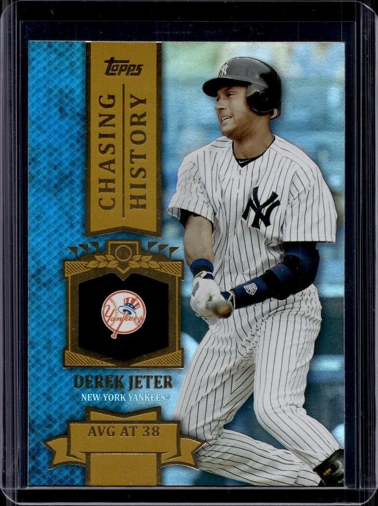 DEREK JETER 2013 TOPPS CHASING HISTORY GOLD RAINBOW FOIL: NEAR MINT OR BETTER CONDITION