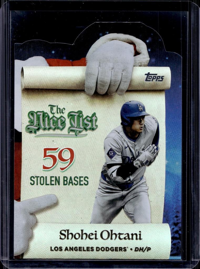 SHOHEI OHTANI 2025 TOPPS HOLIDAY NICE LIST INSERT: NEAR MINT OR BETTER CONDITION