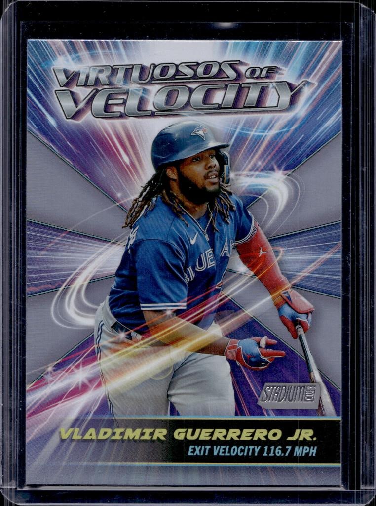 VLADIMIR GUERRERO JR 2024 STADIUM CLUB VIRTUOSOS OF VELOCITY INSERT: NEAR MINT OR BETTER CONDITION