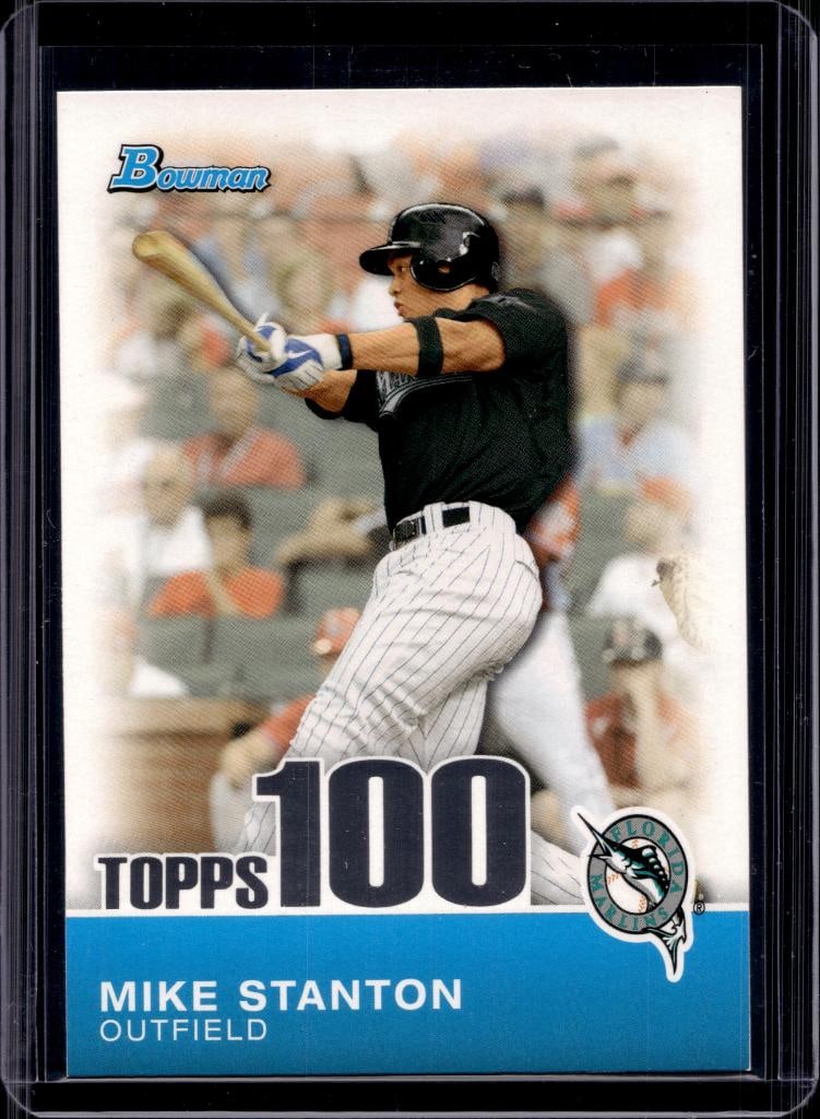MIKE STANTON 2010 BOWMAN TOPPS 100 ROOKIE CARD: NEAR MINT OR BETTER CONDITION