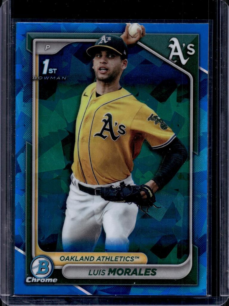 LUIS MORALES 2024 BOWMAN CHROME DRAFT 1ST SAPPHIRE REFRACTOR ROOKIE CARD: NEAR MINT OR BETTER CONDITION