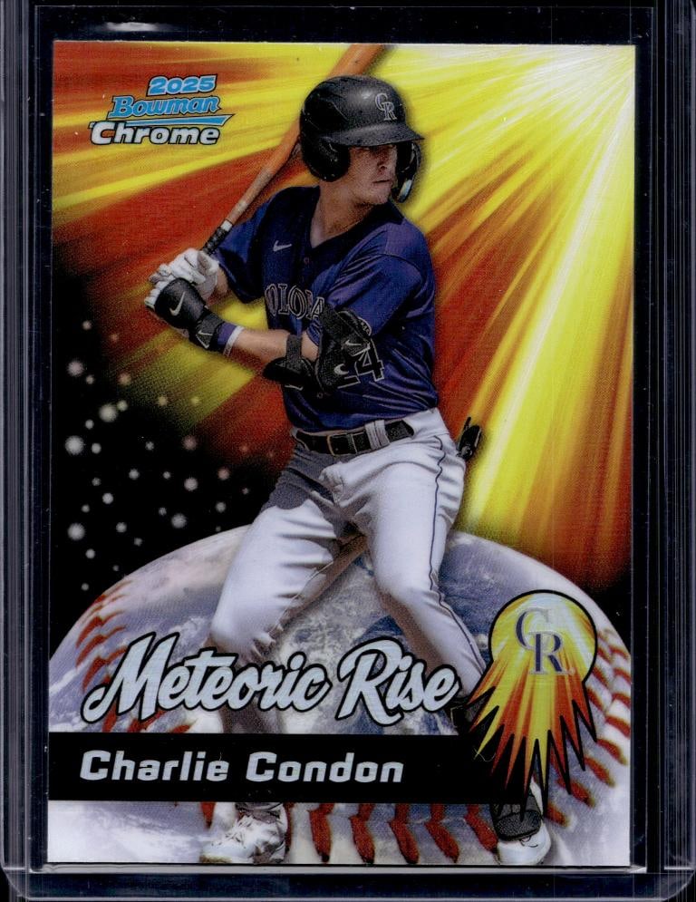 CHARLIE CONDON 2025 BOWMAN CHROME METEORIC RISE REFRACTOR ROOKIE: NEAR MINT OR BETTER CONDITION