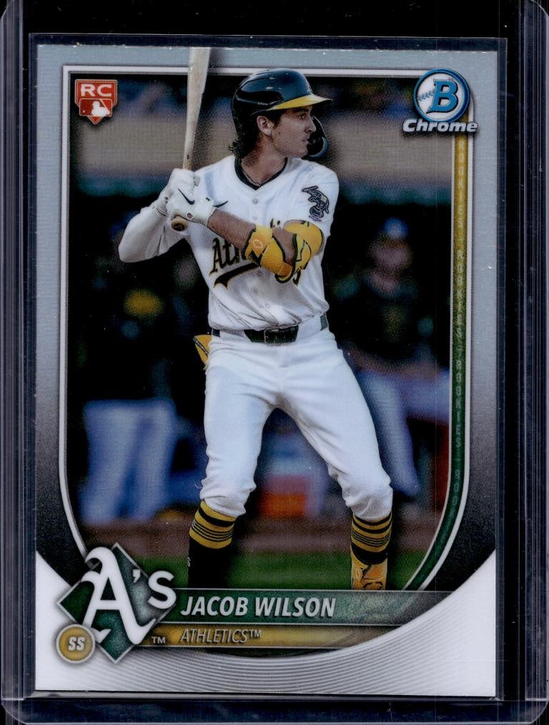 JACOB WILSON 2025 BOWMAN CHROME REFRACTOR RED RC LOGO ROOKIE SP: NEAR MINT OR BETTER CONDITION