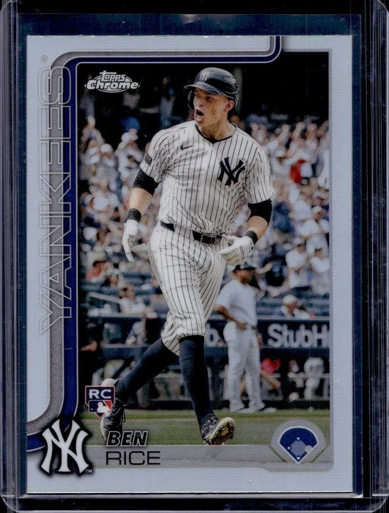 BEN RICE 2025 TOPPS CHROME REFRACTOR ROOKIE CARD: NEAR MINT OR BETTER CONDITION