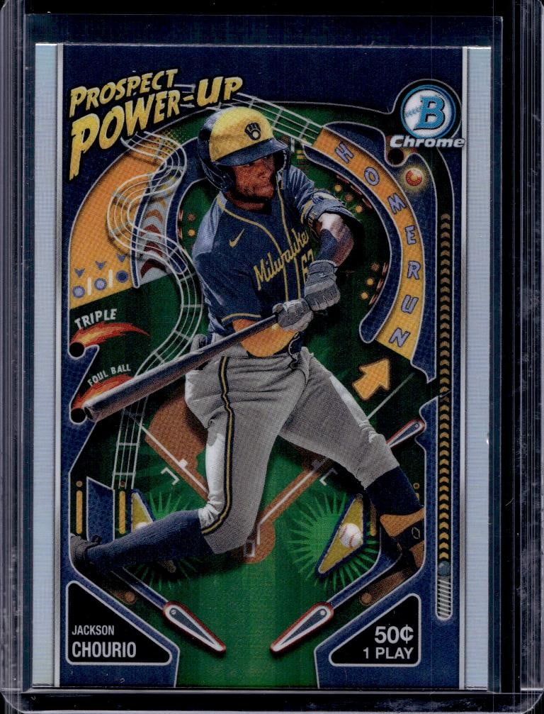 JACKSON CHOURIO 2024 BOWMAN CHROME PROSPECT POWER UP REFRACTOR ROOKIE: NEAR MINT OR BETTER CONDITION