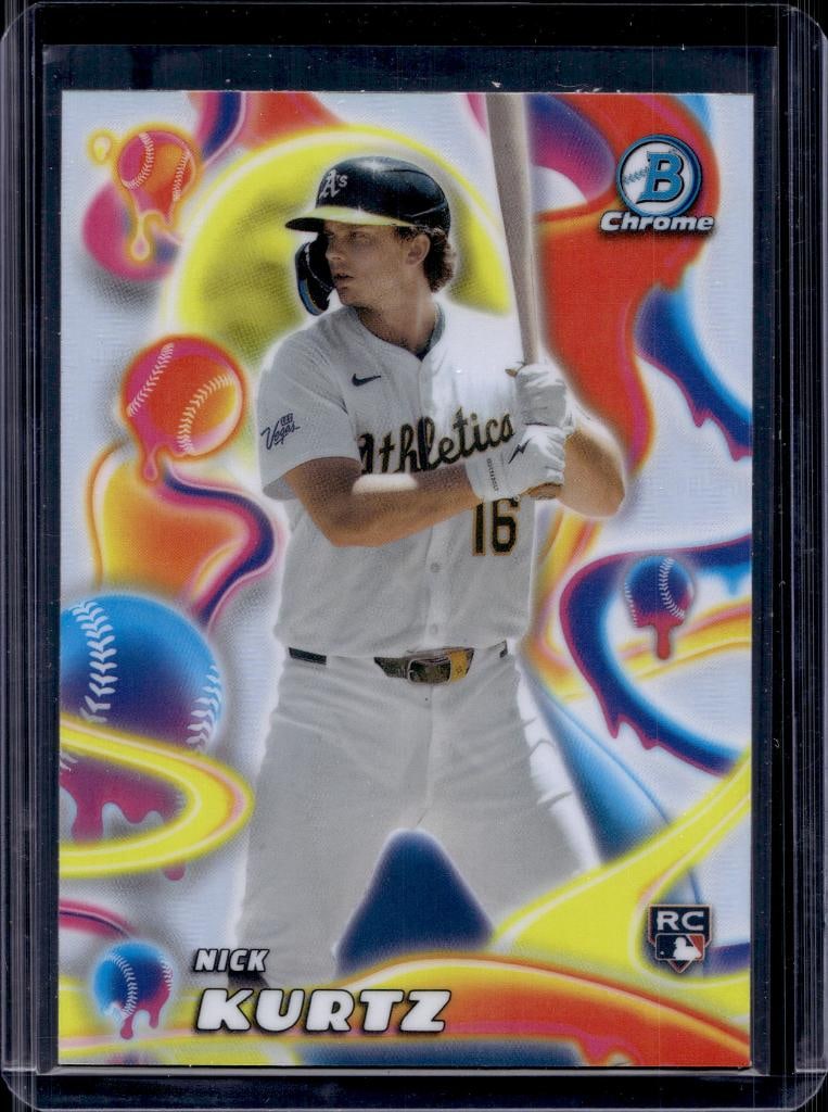 NICK KURTZ 2025 BOWMAN CHROME MELT MASHERS REFRACTOR ROOKIE: NEAR MINT OR BETTER CONDITION