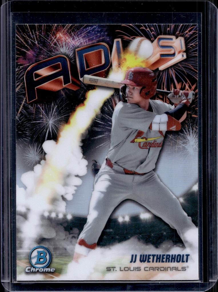 JJ WETHERHOLT 2025 BOWMAN CHROME ADIOS REFRACTOR ROOKIE: NEAR MINT OR BETTER CONDITION