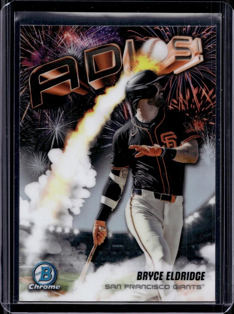 BRYCE ELDRIDGE 2025 BOWMAN CHROME ADIOS REFRACTOR ROOKIE: NEAR MINT OR BETTER CONDITION