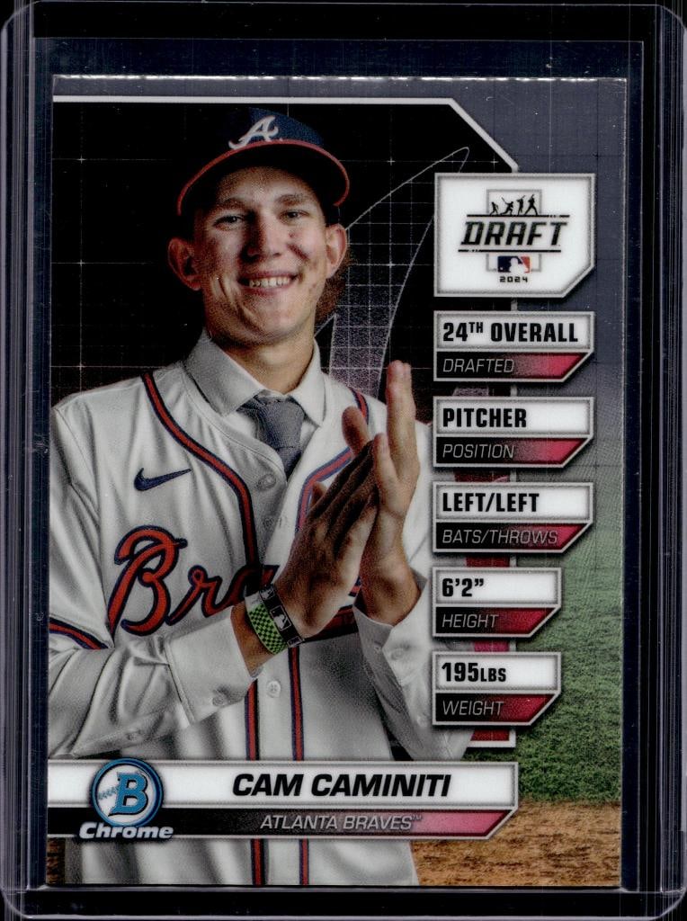 CAM CAMINITI 2024 BOWAN CHROME DRAFT PICK ROOKIE CARD: NEAR MINT OR BETTER CONDITION