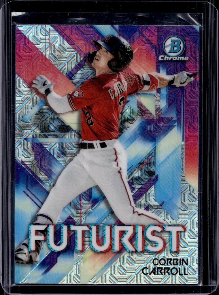 CORBIN CARROLL 2021 BOWMAN CHROME FUTURIST MEGA REFRACTOR ROOKIE: NEAR MINT OR BETTER CONDITION