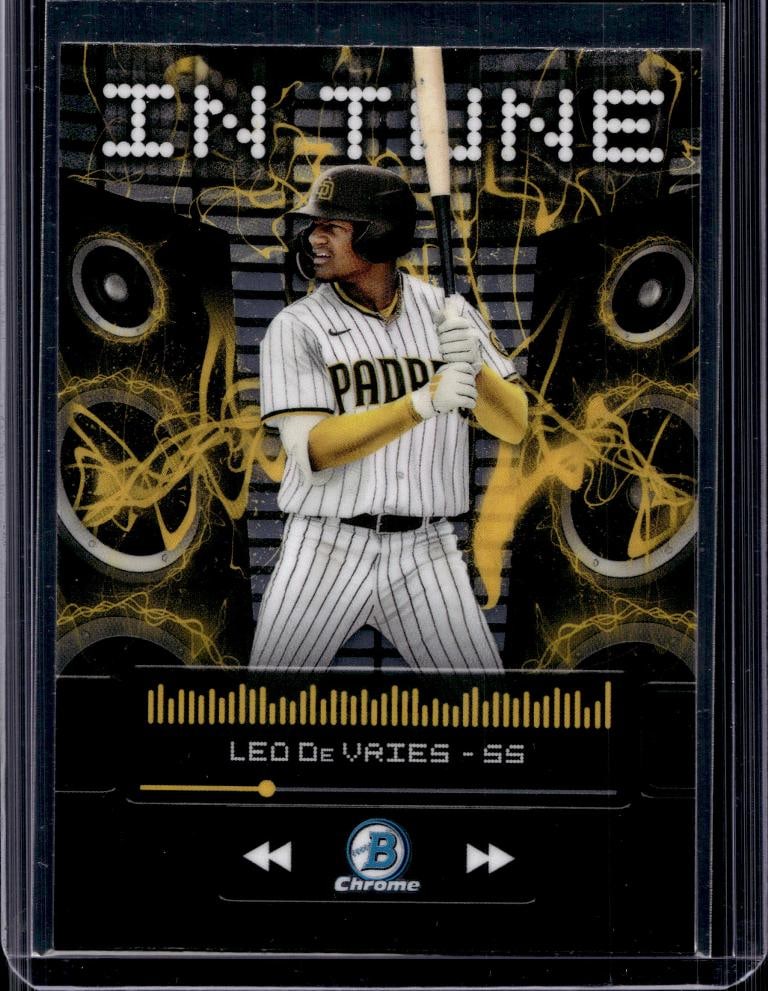 LEO DE VRIES 2024 BOWMAN CHROME IN TUNE ROOKIE CARD: NEAR MINT OR BETTER CONDITION