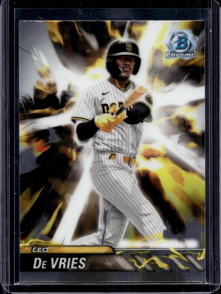 LEO DE VRIES 2024 BOWMAN CHROME PLASMA POWER ROOKIE: NEAR MINT OR BETTER CONDITION
