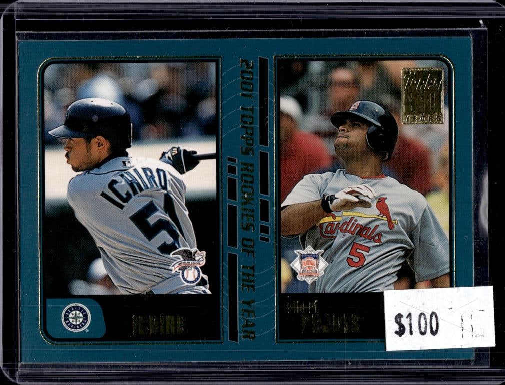 ICHIRO SUZUKI ALBERT PUJOLS 2001 TOPPS TRADED ROOKIE CARD: NEAR MINT OR BETTER CONDITION