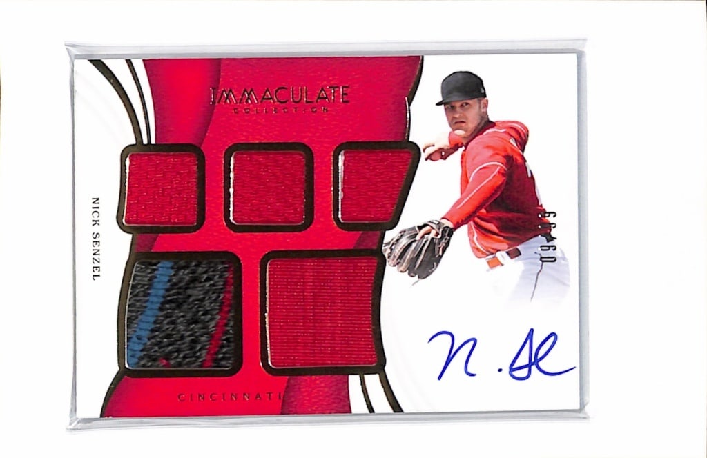 NICK SENZEL 2019 PANINI IMMACULATE 5X GAME USED PATCH AUTOGRAPH ROOKIE: 9/99. NEAR MINT OR BETTER CONDITION