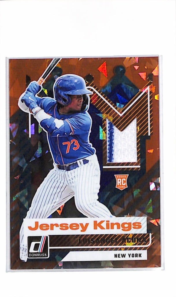 LUISANGEL ACUNA 2025 DONRUSS JERSEY KINGS ORANGE ICE JERSEY ROOKIE CARD: NEAR MINT OR BETTER CONDITION