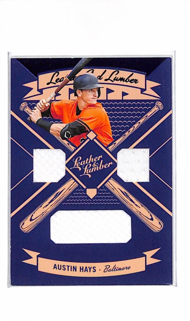 AUSTIN HAYS 2019 PANINI LEATHER & LUMBER GAME USED JERSEY CARD: NEAR MINT OR BETTER CONDITION