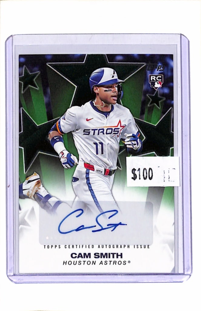 CAM SMITH 2025 TOPPS FUTURE STARS GREEN AUTOGRAPH ROOKIE CARD: 83/99. NEAR MINT OR BETTER CONDITION