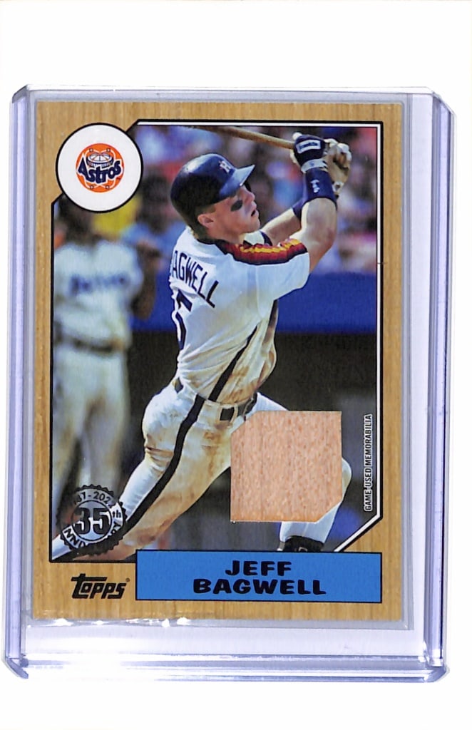 JEFF BAGWELL 2022 TOPPS 1987 RETRO GAME USED BAT CARD: NEAR MINT OR BETTER CONDITION