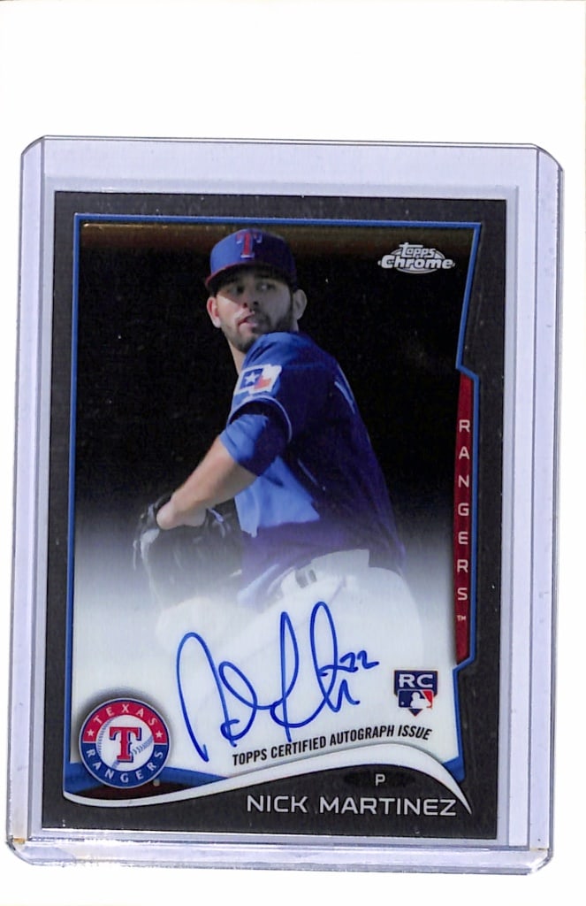 NICK MARTINEZ 2014 TOPPS CHROME AUTOGRAPH ROOKIE CARD: NEAR MINT OR BETTER CONDITION