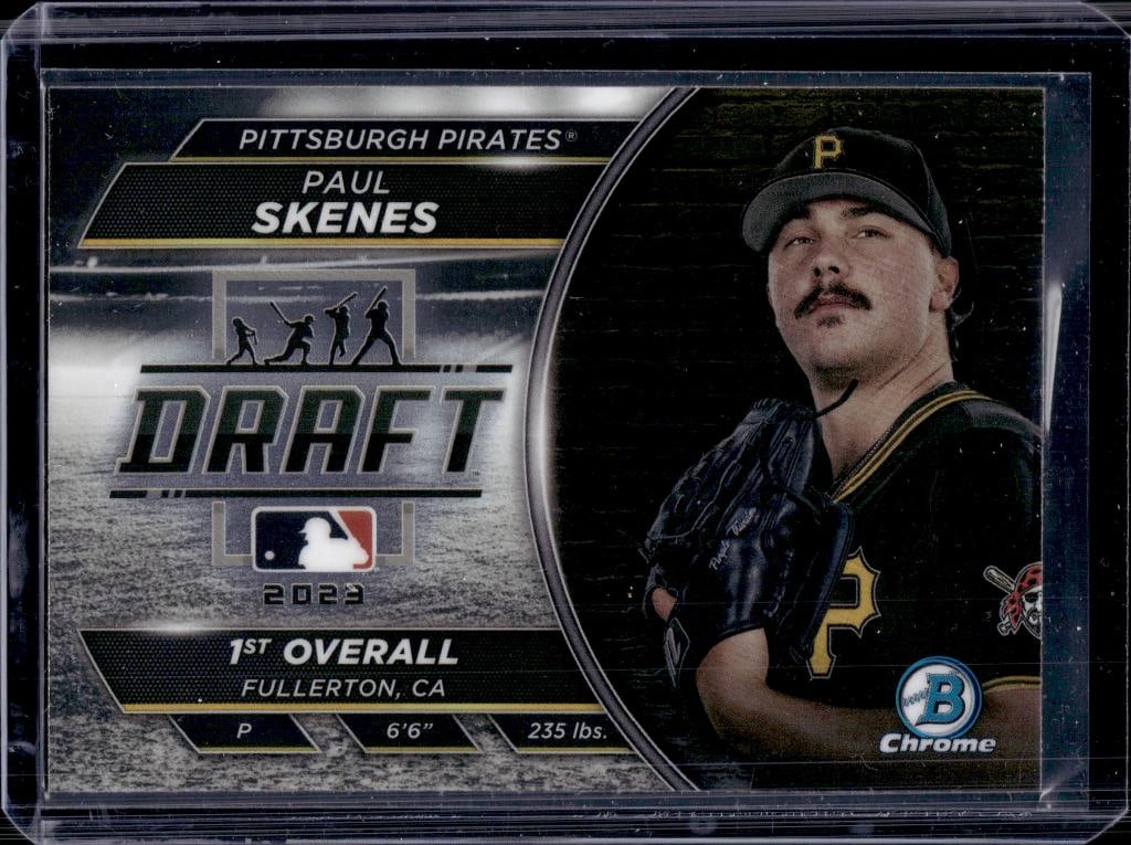 PAUL SKENES 2023 BOWMAN CHROME #1 PICK ROOKIE CARD: NEAR MINT OR BETTER CONDITION