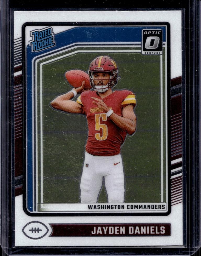 JAYDEN DANIELS 2024 PANINI OPTIC ROOKIE CARD: NEAR MINT OR BETTER CONDITION