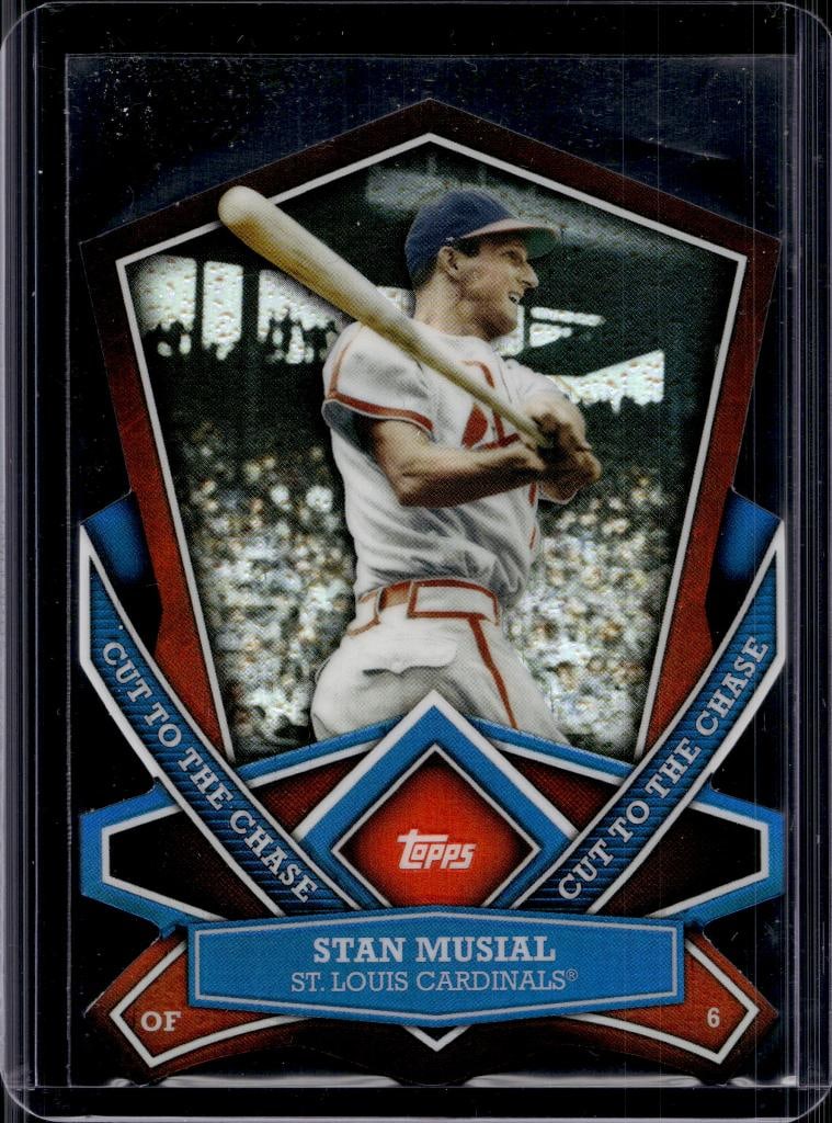STAN MUSIAL 2013 TOPPS CHROMECUT OT THE CHASE REFRACTOR DIE CUT: NEAR MINT OR BETTER CONDITION