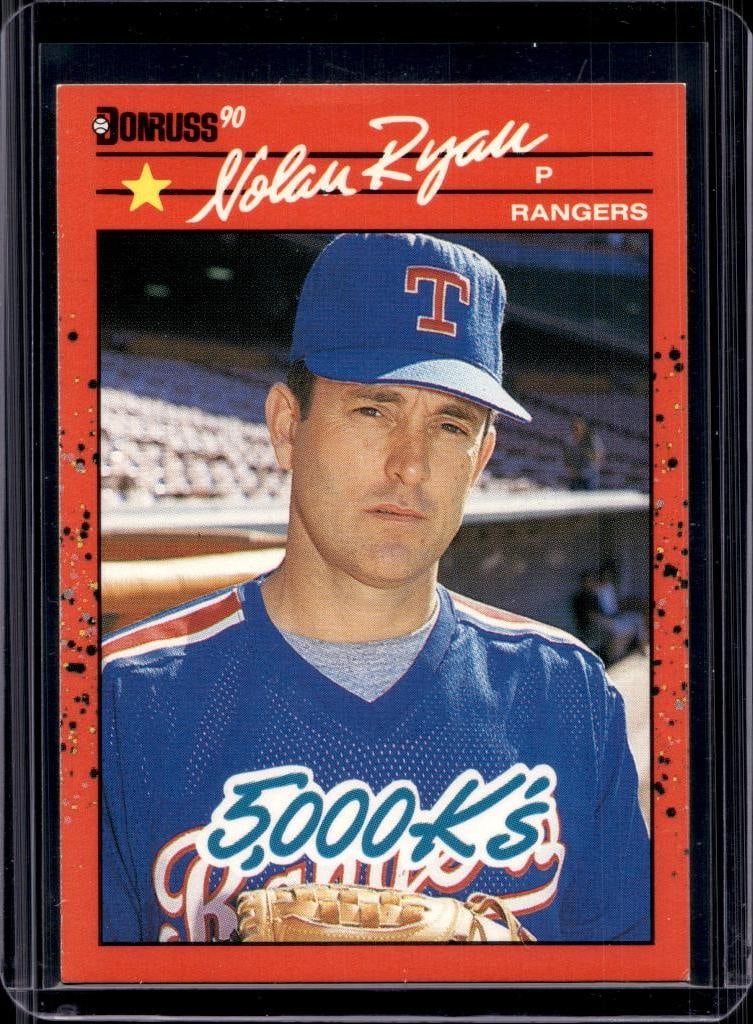 NOLAN RYAN 1990 DONRUSS ERROR WRONG BACK, KING OF KINGS BACK: NEAR MINT OR BETTER CONDITION