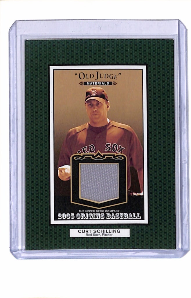 CURT SCHILLING 2005 UPPER DECK ORIGINS GAME USED JERSEY CARD: NEAR MINT OR BETTER CONDITION